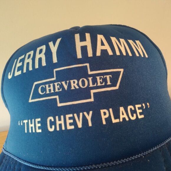 Deadstock Vintage Jerry Hamm Chevrolet Snap Back Trucker Hat - Picture 2 of 9